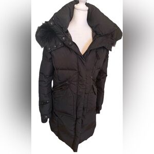 SAM. Midnight Puffer Jacket with Luxe Fur Detail